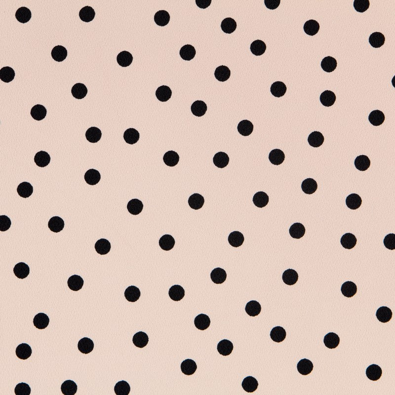 Crêpe Pois Beige 7mm Noir - Ribes y Casals
