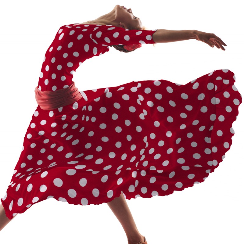 Crepe à Pois Blanc 35mm Rouge - Ribes y Casals