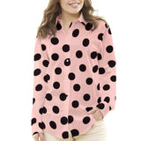 Crêpe Pois Rose Pâle 33mm Noir - Ribes y Casals