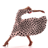 Crêpe Pois Rose Pâle 33mm Noir - Ribes y Casals