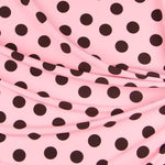 Crepe à Pois Marron 35mm Rose - Ribes y Casals