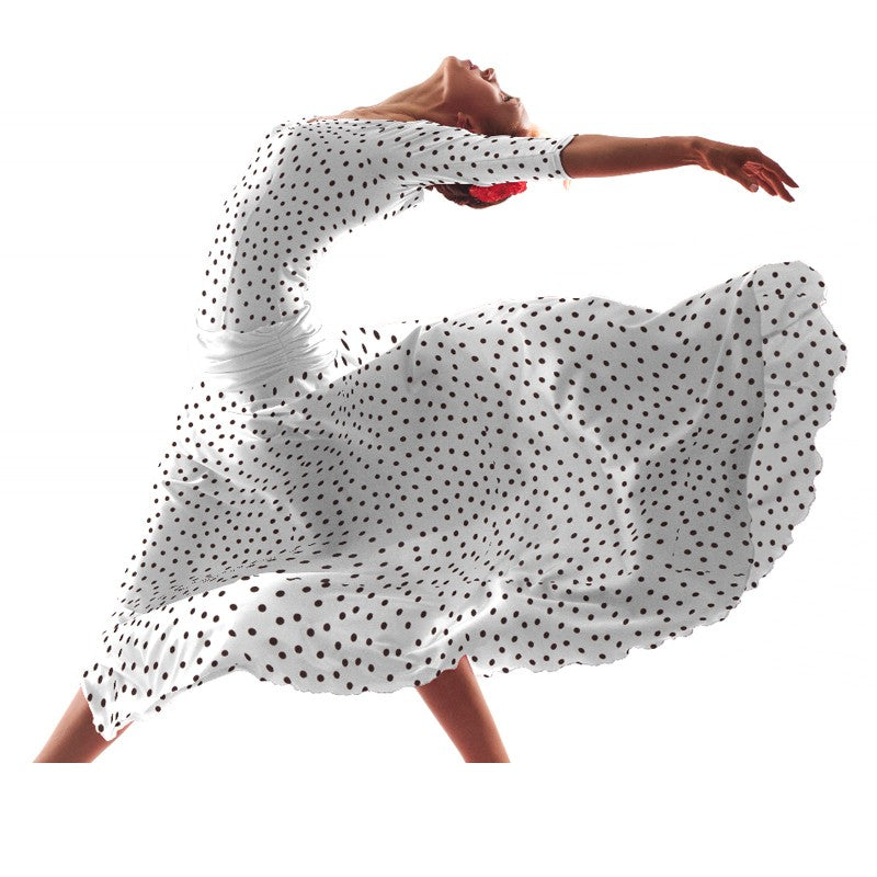 Crepe à Pois Marron 7mm Écru - Ribes y Casals