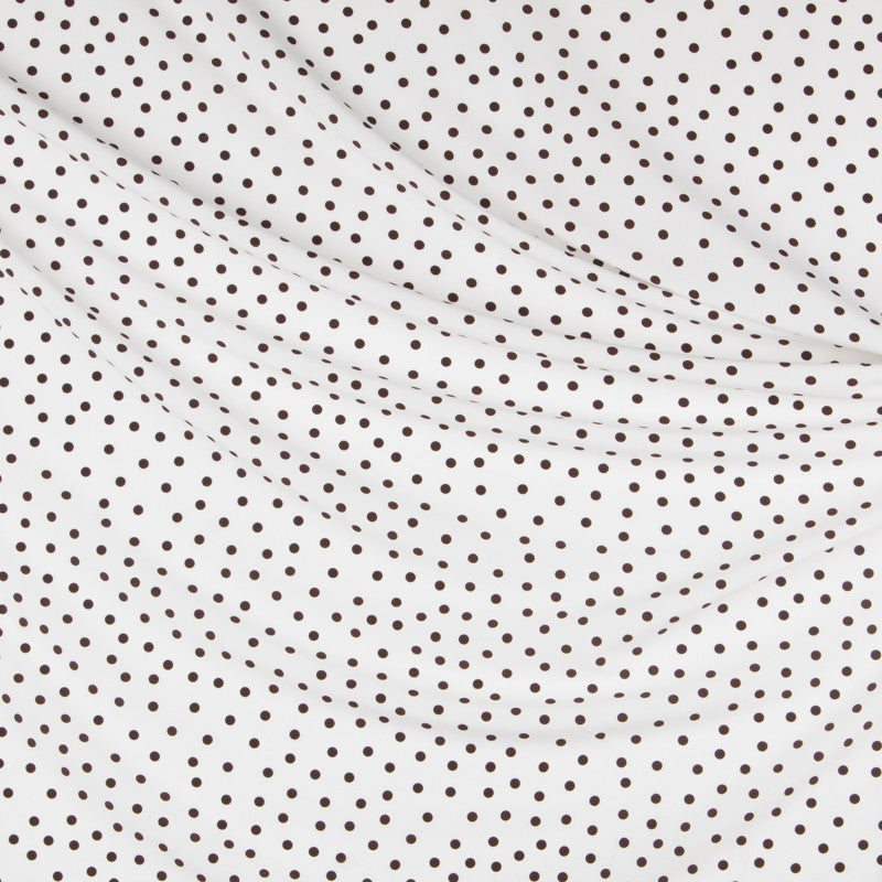 Crepe à Pois Marron 7mm Écru - Ribes y Casals