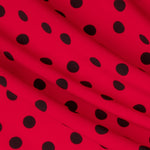 Crepe Pois Noir 17mm Rouge - Ribes y Casals