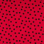 Crepe Pois Noir 17mm Rouge - Ribes y Casals
