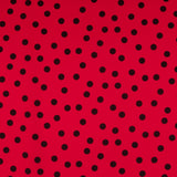 Crepe Pois Noir 17mm Rouge - Ribes y Casals