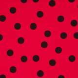 Crepe Pois Noir 17mm Rouge - Ribes y Casals