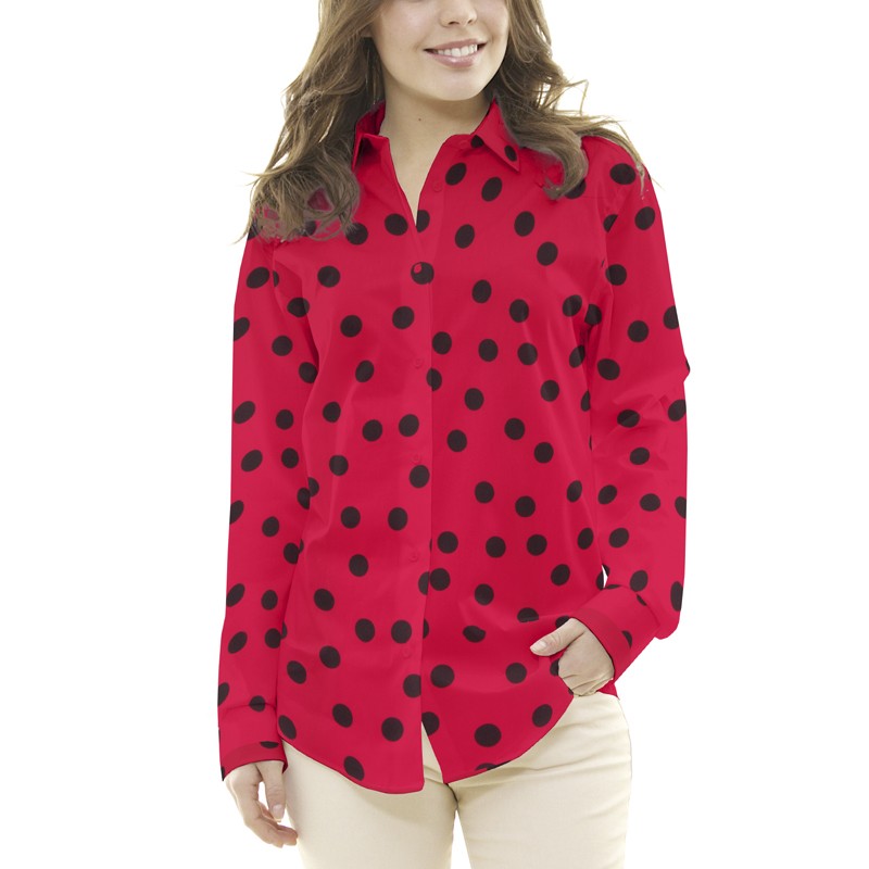 Crepe Pois Noir 17mm Rouge - Ribes y Casals