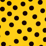 Crêpe Pois Noir 33mm Jaune Canari - Ribes y Casals