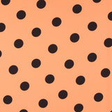 Crêpe Pois Noir 33mm Tangerine - Ribes y Casals