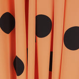 Crêpe Pois Noir 33mm Tangerine - Ribes y Casals