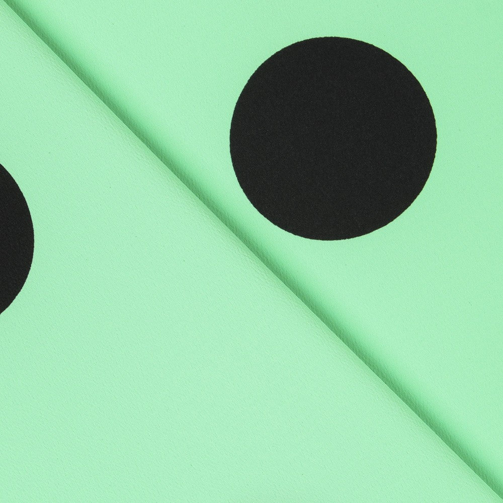 Crêpe Pois Noir 33 Mm Menthe - Ribes y Casals