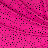 Crepe à Pois Noir 7mm Cyclamen - Ribes y Casals