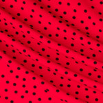 Crepe Pois Noir 7mm Rouge - Ribes y Casals