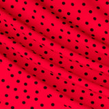 Crepe Pois Noir 7mm Rouge - Ribes y Casals
