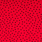 Crepe Pois Noir 7mm Rouge - Ribes y Casals