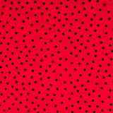 Crepe Pois Noir 7mm Rouge - Ribes y Casals