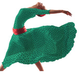 Crepe à Pois Noir 7mm Vert - Ribes y Casals