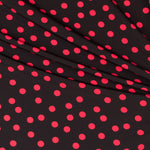 Crepe à Pois Rouge 17mm Noir - Ribes y Casals