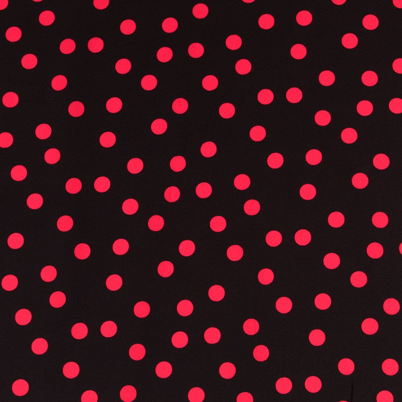 Crepe à Pois Rouge 17mm Noir - Ribes y Casals