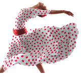 Crepe à Pois Rouge 33mm Blanc - Ribes y Casals