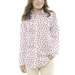 Crepe Pois Rouge 7mm Blanc - Ribes y Casals