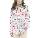 Crepe Pois Rouge 7mm Blanc - Ribes y Casals