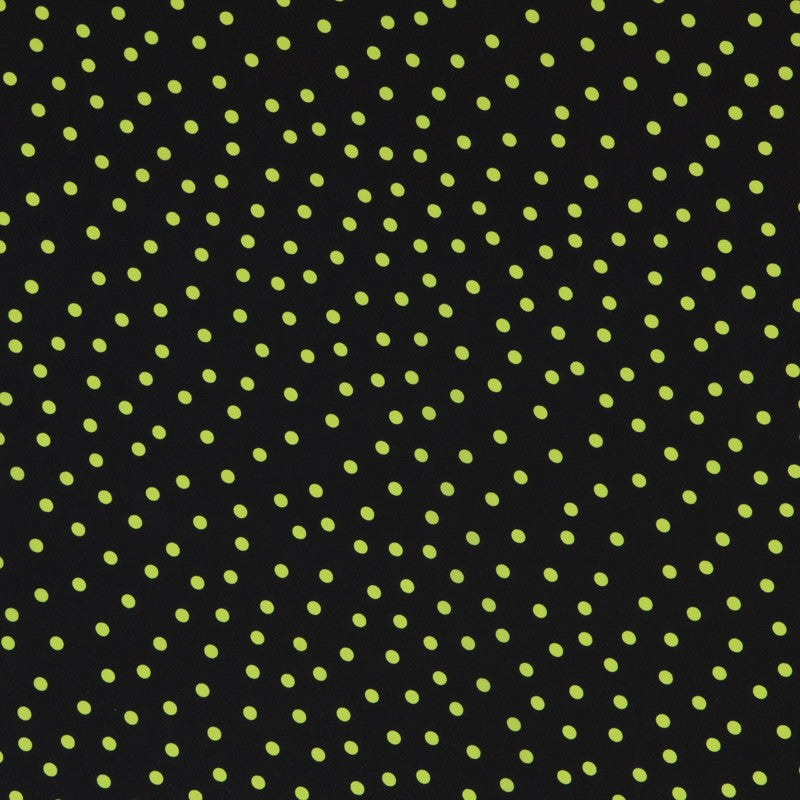 Crepe à Pois Vert 7mm Noir - Ribes y Casals