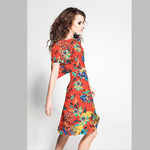 Crepe Cadre Floral Orange - Ribes y Casals