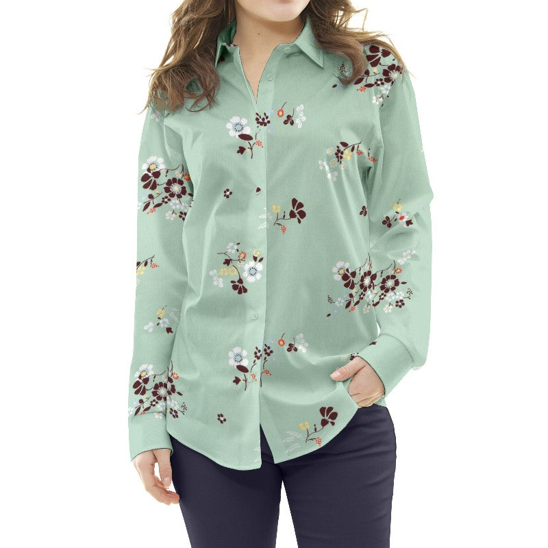 Crepe Marrocain Bouquet Vert d&#39;Eau - Ribes y Casals