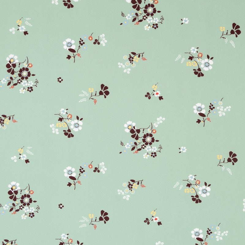 Crepe Marrocain Bouquet Vert d&#39;Eau - Ribes y Casals