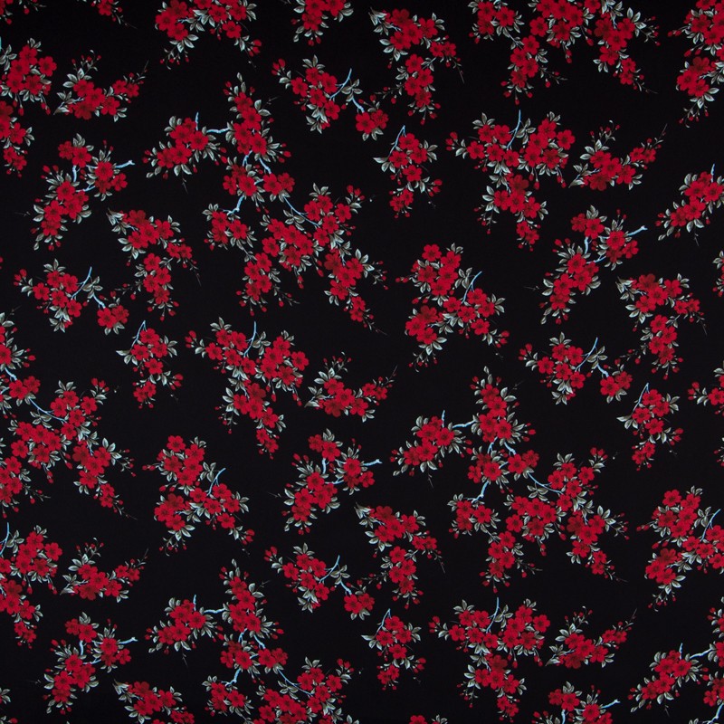 Crepe Marrocain Bouquet Noir - Ribes y Casals