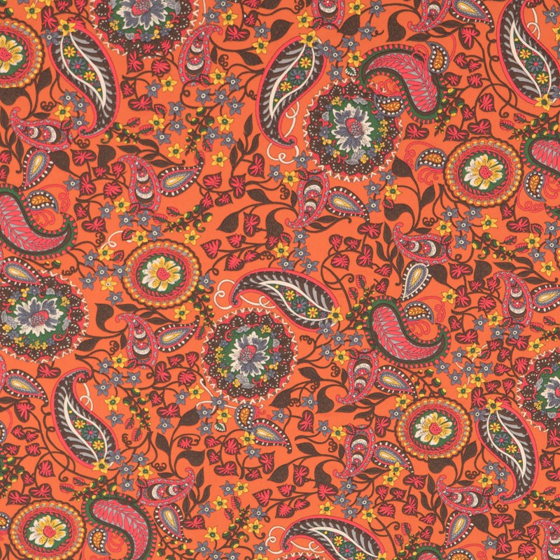 Crepe Marrocain Cachemire Brique - Ribes y Casals