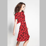 Crepe Marrocain Floral Rouge - Ribes y Casals