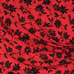 Crepe Marrocain Floral Rouge - Ribes y Casals