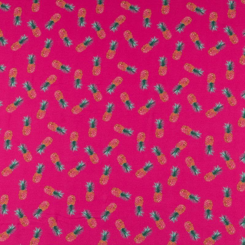 Crepe Marrocain Ananas Fuchsia - Ribes y Casals