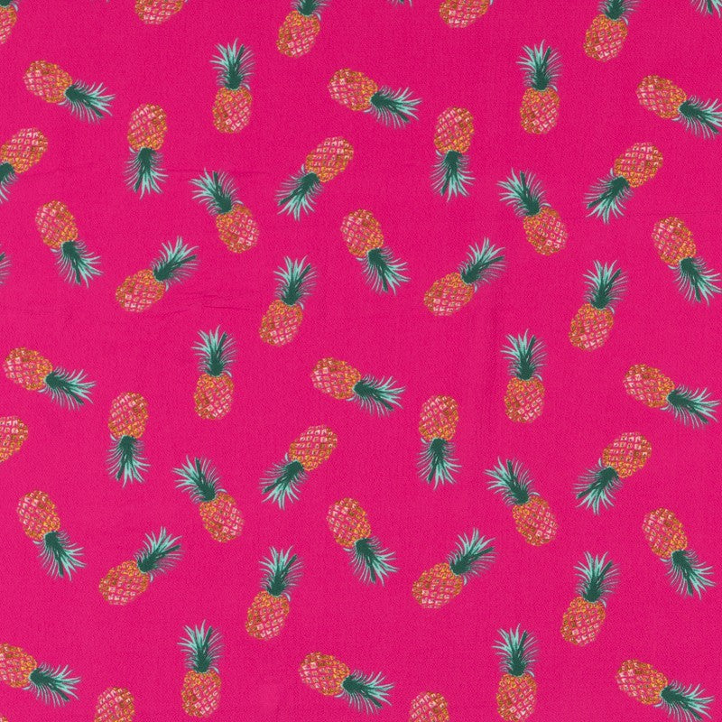 Crepe Marrocain Ananas Fuchsia - Ribes y Casals