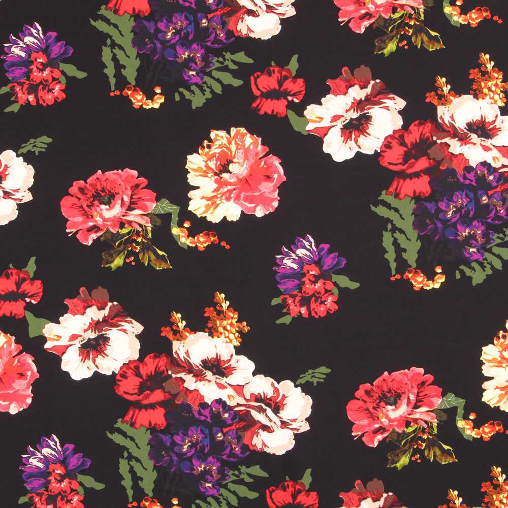 Crêpe Fleur Noire Maxi - Ribes y Casals