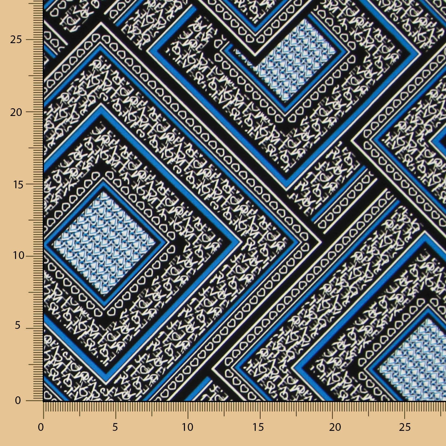 Crêpe Mosaïque Love Bleu - Ribes y Casals