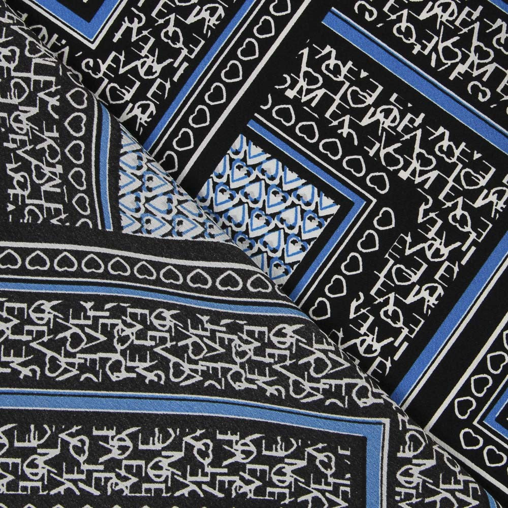 Crêpe Mosaïque Love Bleu - Ribes y Casals