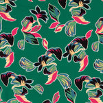 Crêpe Fleurs Japon Vert - Ribes y Casals