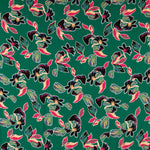 Crêpe Fleurs Japon Vert - Ribes y Casals