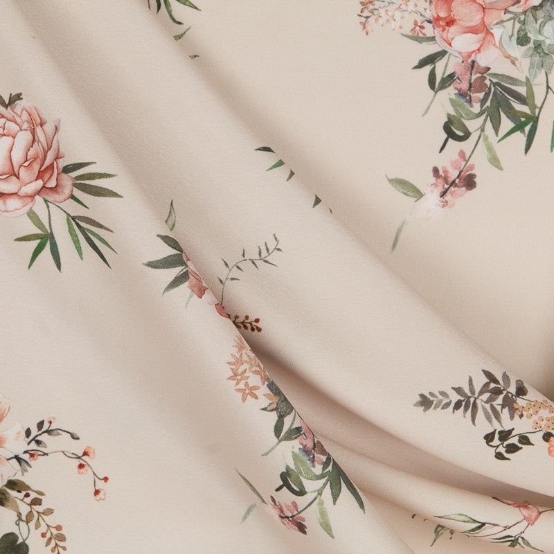 Crepe Oriental Fleurs Creme - Ribes y Casals
