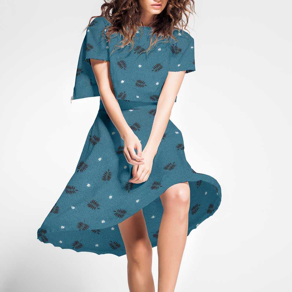 Crêpe Fleurs Japon Vert - Ribes y Casals