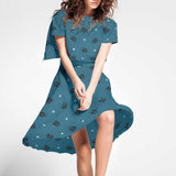 Crêpe Fleurs Japon Vert - Ribes y Casals