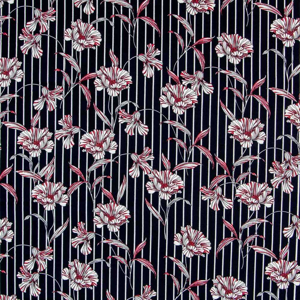 Crêpe Fleurs Japon Vert - Ribes y Casals