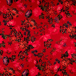 Crêpe Satin Floral Rouge - Ribes y Casals