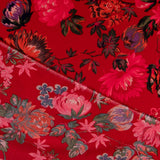 Crêpe Satin Floral Rouge - Ribes y Casals