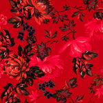 Crêpe Satin Floral Rouge - Ribes y Casals