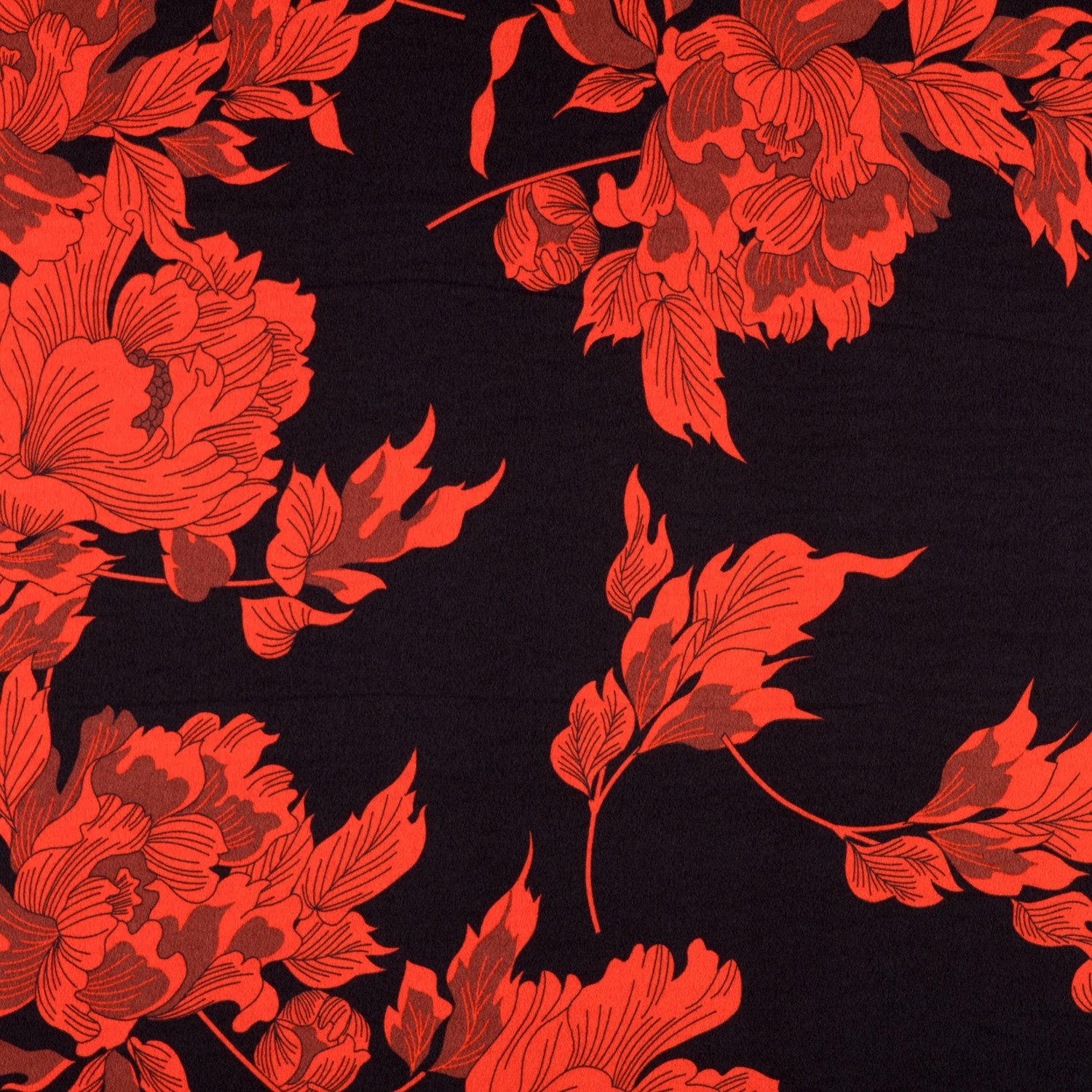 Crêpe Satin Asiatique Noir - Ribes y Casals